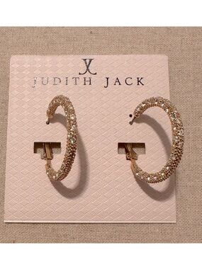 Judith Jack | Earrings | Judith Jack Pave Gold Hoop Earrings